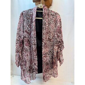 Womans 3x  Top 2fer by Sarah Michelle  Like New Black/ Rose & gold Thread